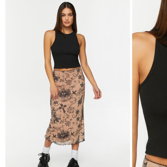 F21- Ribbed Halter Top - Picture 4 of 5